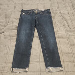 AG Adriano Goldschmied Indigo "The Stilt Roll Up Cigarette" Ankle Jeans Size 26!